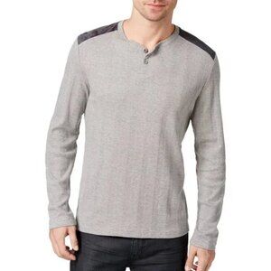 Alfani ribbed knit Henley long sleeve Shirt